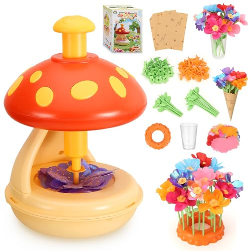 Maypott DIY Flower Bouquets Kits, Flower Press Making Kit Craft Kits for Kids Ages 3 4 5 6 7 8 9 10+ Year Old, Toys for Girls Birthday Gift Parent-Child Educational Interactive Toy Lego Flowers