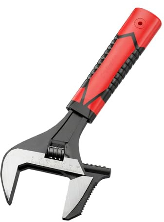 Gralara Chiave inglese regolabile, strumento di riparazione, chiave idraulica per uso industriale, casa, garage, officina, Apertura 65mm