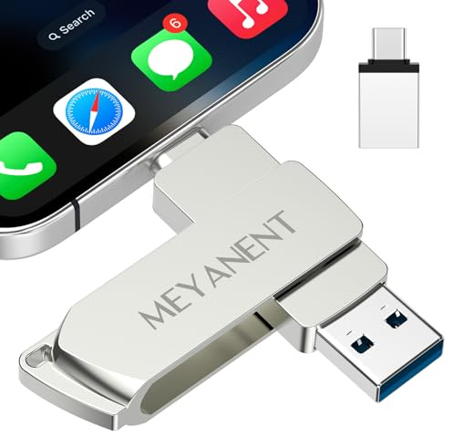 MEYANENT Memoria USB 128GB para Phone, App para Copia de Seguridad Fácil