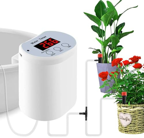 Aspersor automático para plantas - Kit de riego por inteligente de control de temporizador inteligente, dispositivo de jardín con protección contra apagado | Solución confiable para