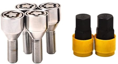 DCXXAN Goujons de Roue, pour Peugeot M12X1.5 M12X1.25, sièges Coniques chromés, boulons antivol de Roue, écrous de Goujon
