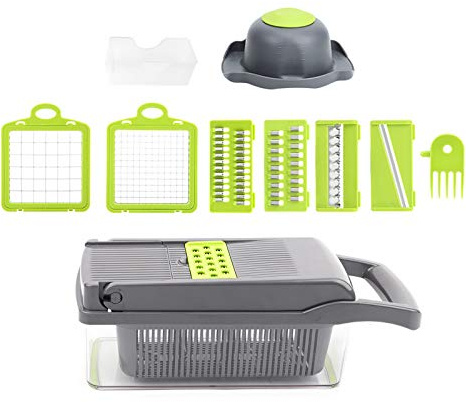 Herramienta manual para cortar patatas, cortador de frutas y verduras, pelador, rallador de zanahorias, cortador en dados, utensilio de cocina con 7 cuchillas para cocinar en