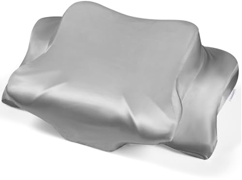 Zelimun Fundas de Satén para Almohadas de Espuma Viscoelástica, para Funda Almohada Cervical de 63 x 38 x 14 cm, Funda de Almohada Lisa como La Seda con Cremallera, Color Gris