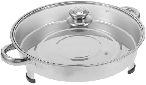 HEMOTON Edelstahl Rechaud Warmhaltebehälter für Buffet mit Glasdeckel und Praktischem Buffet Serverwärmer für Catering und Gastronomie