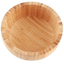 Jiawu Ensaladera de bambú Natural, Cuenco Redondo para Servir Aperitivos de Frutas, Vajilla de Madera Grande, Superficie Lisa sin Rebabas, Cuenco de Cocina Ecológico (Como se muestra)