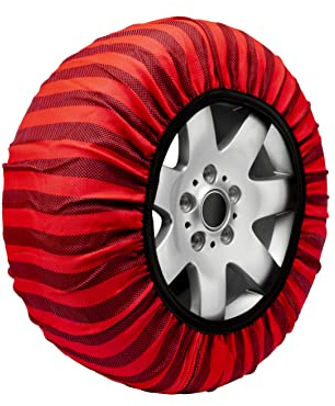 ISSE - Cadenas Coche Nieve Homologación EN 16662-1 y alta seguridad T-58 - Cadenas Nieve Téxtiles Fáciles de Instalar - Cadenas Nieve Coche Antideslizantes y Resistentes - Kit de 2 Cadenas + guantes