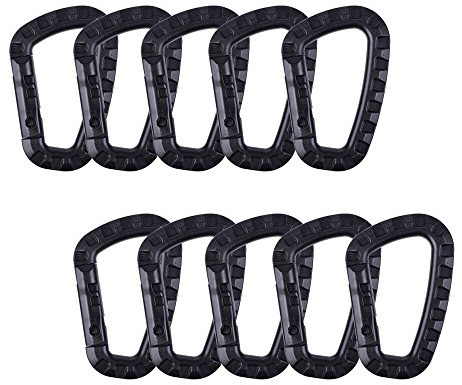 Sumersha 10 pcs 80mm(3,1 inch) Karabiner Clip Verschluss Haken Schlüsselring Halter Schwarz