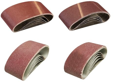 Dapetz ® Sanding Belts 75mm x 457mm Belt Sander 40 60 80 120 Grit Abrasive Aluminum Oxide For Grinding, Sharpening Derusting Wood, Paint, Metal, Plastics Bosch, Black Decker & Makita 20PCS