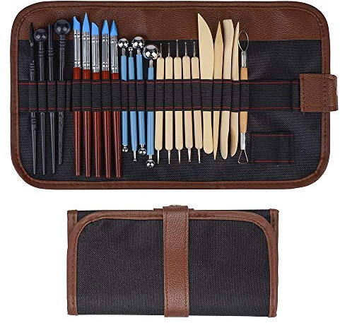 Aipaide Keramik Werkzeug,24 Stück Ton Werkzeug Modellierwerkzeuge Set,Töpfer Werkzeug für Keramiklehm, Wachskerzen