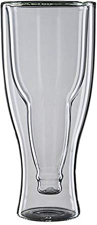 CRISTALICA Bierglas Bierbecher Flasche Thermoglas 400ml Partyspaß Vatertag