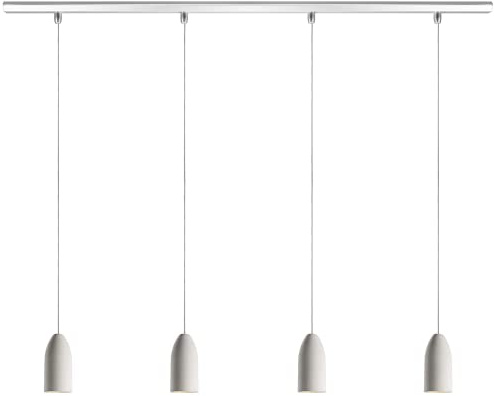 Buchenbusch urban design 4er Pendelleuchte Esstisch light edition, Küchenlampe hängend mit Textilkabel Weiss, Beton Hängelampe Wohnzimmer