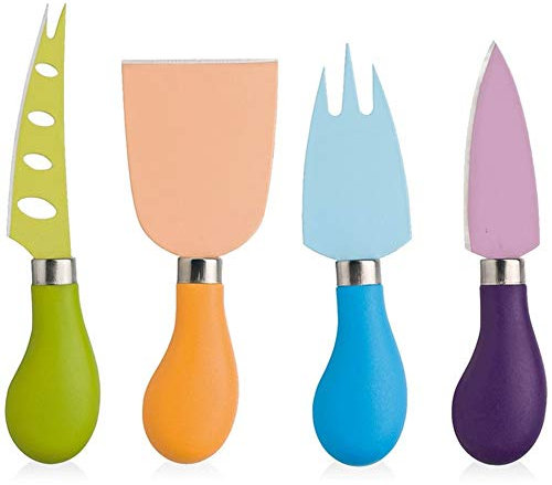1set fromage en acier inoxydable Couteaux Sets pp poignée Fourchette beurre Couteau à fromage multi-couleur Cutter cuisine Gadgets de cuisine DUOER