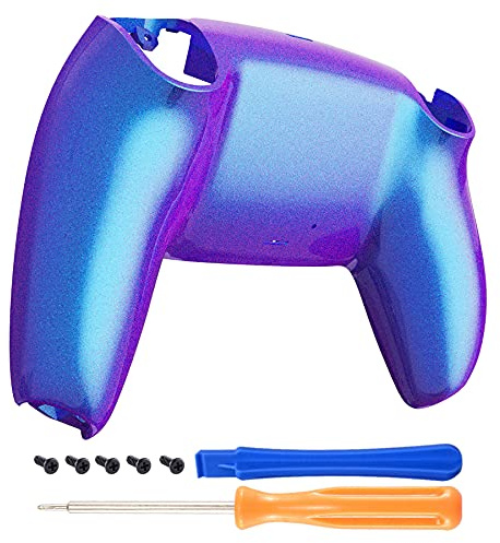 eXtremeRate Back Cover Compatible with PS5 Controller, Case Housing Replacement Shell Cover for PS5 Controller Accessories (Purple Blue)