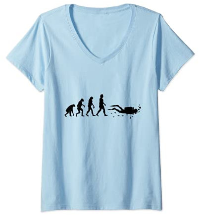Damen Diver Evolution Schnorchel T-Shirt mit V-Ausschnitt