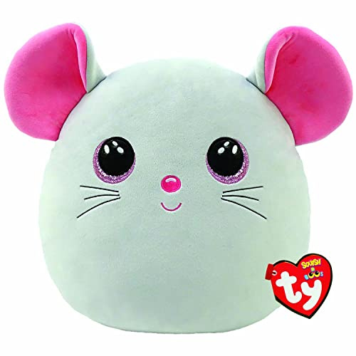 Ty - Morbido Peluche Cuscino - Squish a Boos - Topo - Grigio - Catnip - 39311-33 centimetri - Ottima idea regalo per grandi e bambini - Ideale per ogni occasione