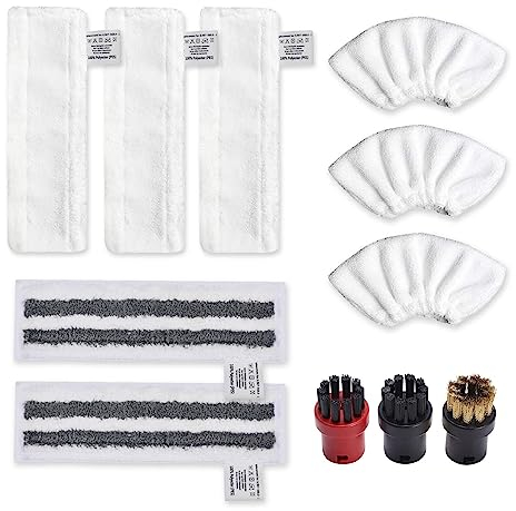 AVAENZO Accessoire pour Nettoyeur Vapeur Karcher Easyfix SC2 SC3 SC4 SC5 Bonnettes Microfibre Lingettes Serpillière Chiffons Brosses à Buse Ronde Pièces de Rechange