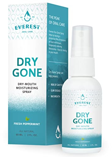 Natural Dry Mouth Moisturizing Spray with Xylitol - Dry Gone Throat Moisturizer Provides Relief from Cotton Mouth with Neem, Peppermint Oil, & Herbal Extracts (2 Fl Oz)
