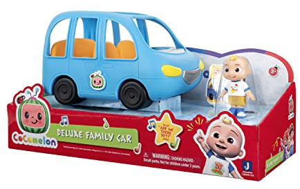 Bandai - CocoMelon - Familienauto+1 JJ-Figur - Fahrzeug, das den Song „Are we there yet“ (auf Englisch) und 1 JJ-Figur 7 cm spielt - WT0104