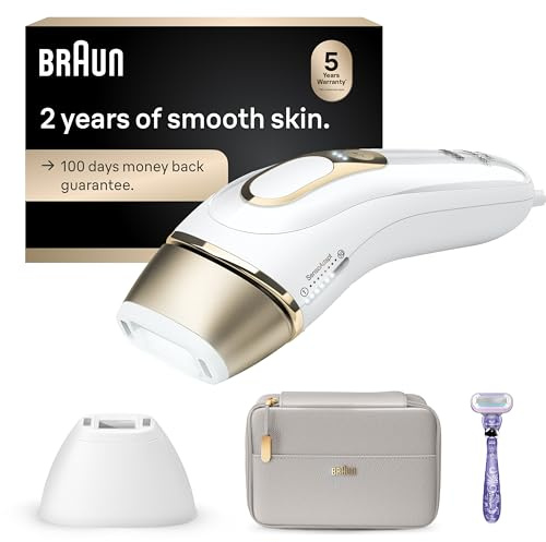 Braun IPL, Silk·Expert Pro 5, IPL Hair Removal for Women and Men, Permanent Laser Hair Reduction At-Home, 2 Heads, Pouch, Venus Razor, IPL5157