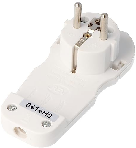 Schuko-Flachstecker extra flach weiß Schuko-Winkelstecker mit Ausladung 8mm