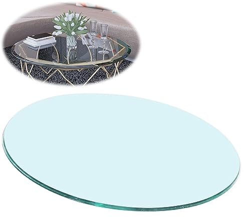 SAGIDAR Rund Tischplatte Glasplatte, Gehärtetes Glass Scheibe, Glass Tischplatte Rund, Runder Esstisch, Glastischplatten Für Esstische, Runde Glastischplatte, 35CM 55CM 68CM 80CM 100CM