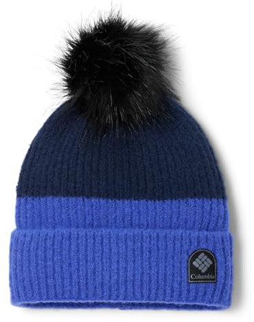 Columbia Unisex Winter Blur Pom Pom Beanie, Clematis Blue/Collegiate Navy, One Size