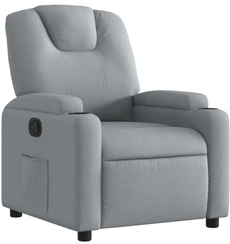 vidaXL Reclinerfåtölj ljusgrå tyg, liggfåtölj, fåtölj, justerbar fåtölj, liggfåtöljer, fåtöljer, justerbara fåtöljer, lutningsbar fåtölj