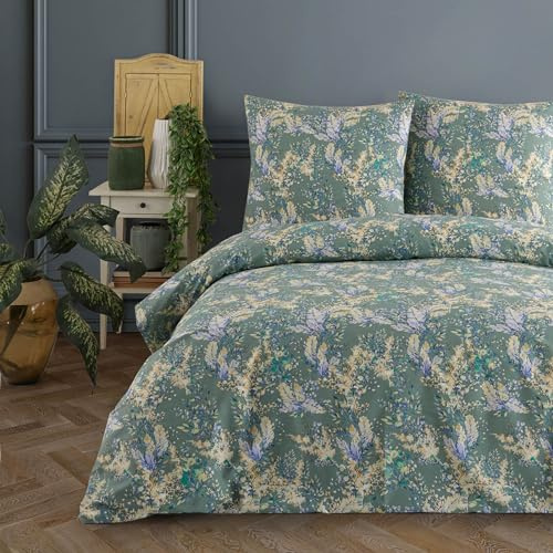 Buymax Bettwäsche 135x200 cm 4-teilig – Bettwäsche Set Renforcé 100% Baumwolle, 2 x Bettbezug 135x200 cm und 2 x Kissenbezüge 80x80 cm, Oeko-TEX, Reißverschluss, weich und atmungsaktiv