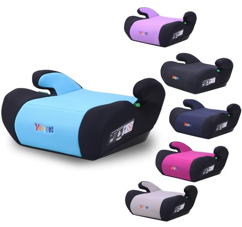 YALION Kindersitzerhöhung Sitzerhöhung Auto Kinder (Blau-A1) | Kinderautositze Nach i-Size Norm R129, Kindersitz/Autositz für Kinder 125–150 cm (ca. 6–10 Jahre),3-Punkt-Gurt