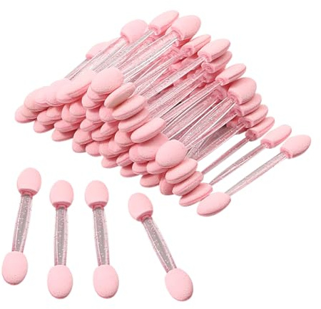 100 Pcs Eyeshadow Applicators Sponge Eye Shadow Brushes Dual Sides Eye Makeup Brush Applicators Nail Powder Applicators Eyebrow Powder Brush Applicator