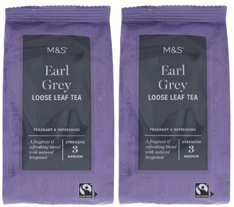 M&S Earl Grey Loose Leaf Tea, Fragrant & Refreshing with Natural Bergamot, Strength - Medium - 3, Fairtrade - 150g (2 Pack)