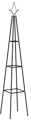 Somanki Garten-Rankhilfen 2 STK Rankgitter, Rosenstütze, Pflanzen Kletterhilfe, Rosenspalier, Erdbeer Holder, Kletterpflanzen Rankhilfe, Dunkelgrün 35x35x195 cm Eisen