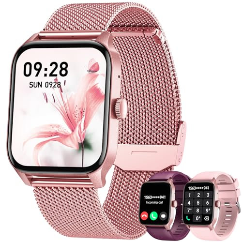 Smartwatch Donna Orologio con Sport Digitale: 1,83 Smart Watch con Bluetooth Effettua/Risposta Chiamate Impermeabile con 100+ Modalità Sportive Fitness Tracker Spo2 Calorie Contapassi per Android IOS