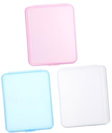 BESTYASH Porta Discos De Algodón 3 Unidades Organizador Portátil De Maquillaje De Viaje Con Tapa Dispensador De Hisopos Caja De Almacenamiento De Esponjas Para Tocador De Baño