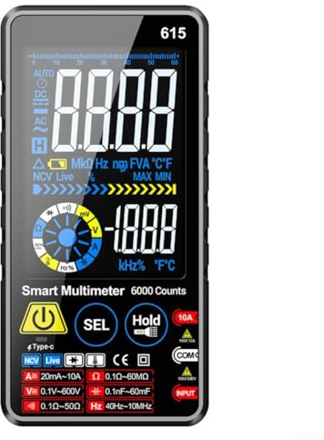 615 Smart Touch Multímetro ACDC Voltaje Tester 6000 cuentas con NCV y características de medición de temperatura