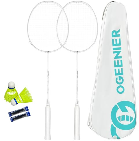 OGEENIER 3U Badmintonset fjäderbollsset badmintonracket professionell med väska