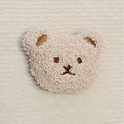 Qcwwy Fridge Magnet, Plush Bear, Embroidered 3D Animal Magnet For Home, Office, Kids Room (Milk Tea Color)