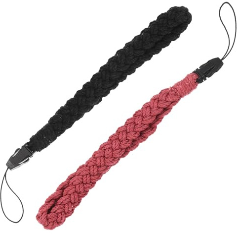 Healifty 2 Unidades de Cordón Corto de Algodón para Teléfono Móvil Cadena para Muñeca Resistente y Decorativa Cuerda Colgante para Celular Rojo y Negro Accesorio Antipérdida Adecuado