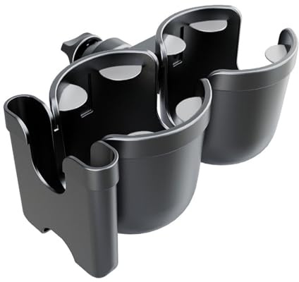 Soporte para Bebidas En Cochecito con Teléfono Móvil Silla De Ruedas Andador Organizador Botellas Doble Taza Soporte Teléfono