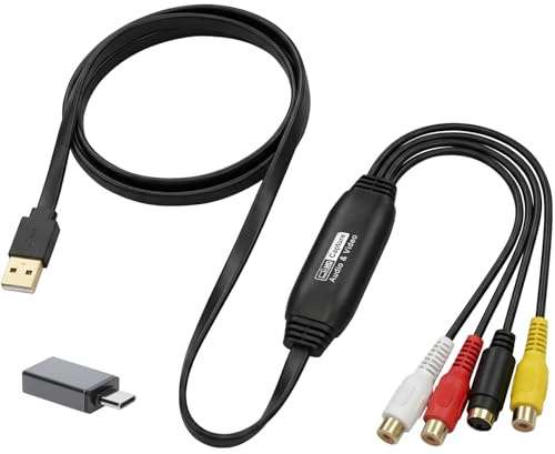 Video Grabber VHS to Digital Converter VHS Digitizing Video Capture Karte | Konvertiert VHS zu Digital VHS VCR Mini DV Hi8 DVD für MAC/PC