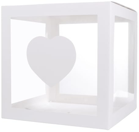 NUOBESTY Transparente Ballonbox aus Pvc Wiederverwendbare Party Dekobox für Kindergeburtstag Hochzeitstag und Event Faltbare Geschenkbox für Ballon Dekoration