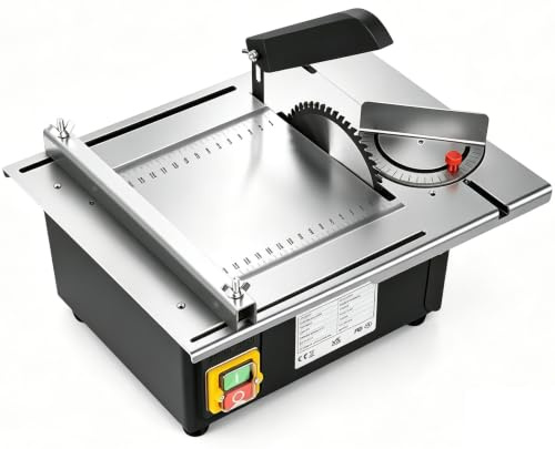 Mini Woodworking Table Saw, 1200W Precision Mini Table Saw with Port | for Connecting Dust Collector, Table Saws for Woodworking 5000 RPM, Cutting Depth Adjustable for DIY Woodworking, Wood, Metal