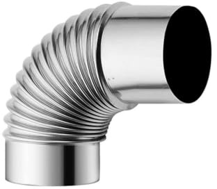 Stainless Steel 90 Degree Elbow Chimney Liner, 60mm 70mm 80mm Multi Flue Stove Pipe Bend for Outdoor Camping Wood Stoves and Indoor Water Heater Pipes, High Temperature Resistant