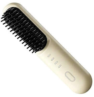 Piastra Capelli Lisciante- 21x4,8 Cm Piastra Per Barba Capelli Uomo | Spazzola Lisciante Senza Fili | 4000mAh Lisciacapelli Senza Fili Con 4 Impostazioni Di Temperatura Per Ricci Mossi Lunghi Donna