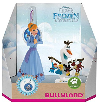 Bullyland 12938 - Disney Olafs Frozen Adventure Spielfigurenset, Anna und Olaf mit Charm