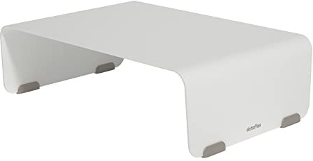 Dataflex Bento® Monitorerhöhung 110 Weiß - Eleganter und Stabiler Monitorfuß, verbessert die Körperhaltung, 20 kg Tragkraft, kratzfrei, perfekt mit Bento® Ergonomic Toolbox