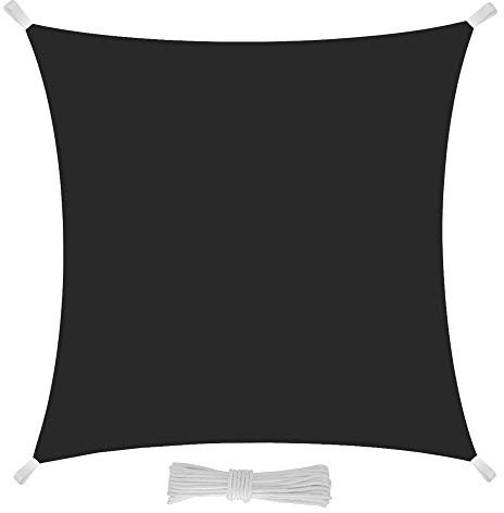 EGLEMTEK Tenda Parasole Quadrata a Vela Telo da Sole da Esterno Protezione Solare da Raggi UV Completo di Funi per Ancoraggio Disponibile in Vari Colori e Misure (3.6x3.6 m, Grigio)