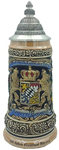 Zöller & Born Bierkrug Zinn Bayernwappen Seidel 0,5 Liter Bierseidel ZO 1796-996