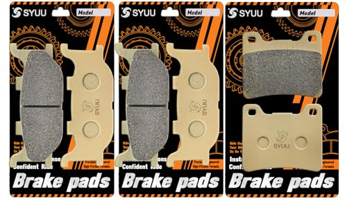 S SYUU Motocicleta Fibra de cobre delantero y trasero Pastillas de freno Compatible con Yamaha XVS 1100 VStar Classic Silverado Custom Midnight 1999-2009 FA199F FA088R