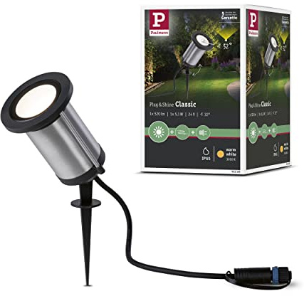 Paulmann 94285 Plug & Shine LED Außenleuchte Spot Classic incl. 1x5,1 Watt IP65 Strahlwasserschutz Anthrazit Gartenbeleuchtung Metall Warmweiß 3000 K